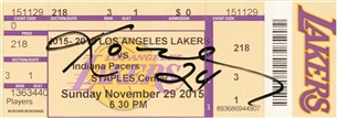Kobe Bryant Signed Ticket From Retirement Announcement Game on 11/29/2015 (JSA)